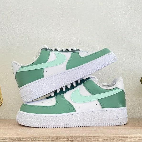 Custom Air Force 1 Sage Colour Block-shecustomize