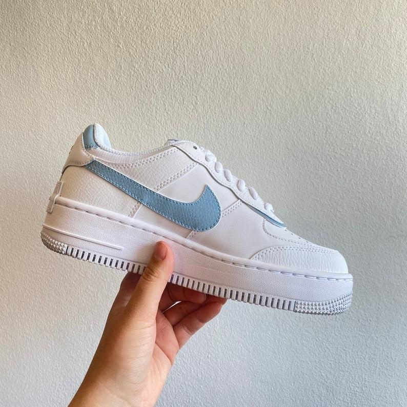 Custom Air Force 1 Shadow Light Blue Details-shecustomize