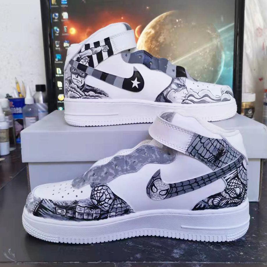 Custom Air Force 1 Spiderman Captain America-shecustomize