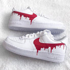 Custom Air Force 1 Swoosh Drip Red-shecustomize