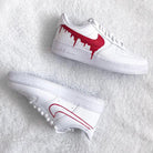 Custom Air Force 1 Swoosh Drip Red-shecustomize