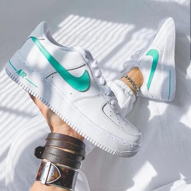 Custom Air Force 1 Swoosh Mint Green-shecustomize