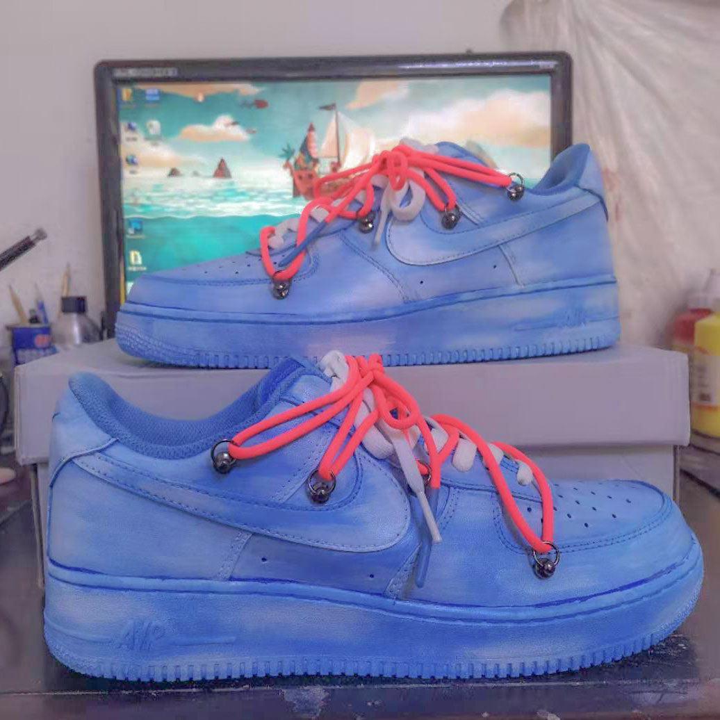 Custom Air Force 1 Tie Dye Blue-shecustomize