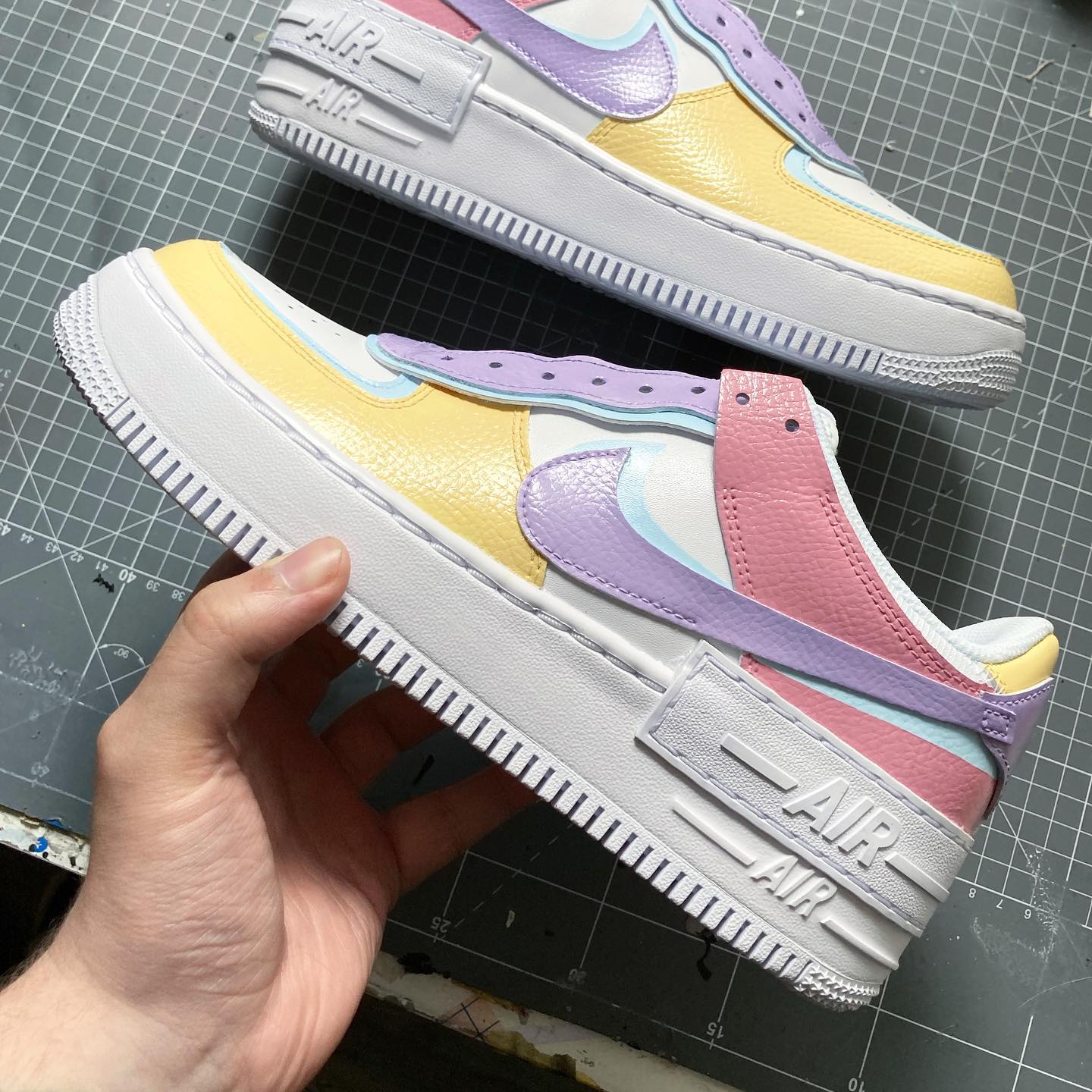 Custom Air Force 1 Yellow Pink Purple π¨-shecustomize