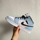 Custom Air Jordan 1 Black And Blue-shecustomize