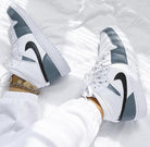 Custom Air Jordan 1 White Swoosh Grey Sneakers - shecustomize