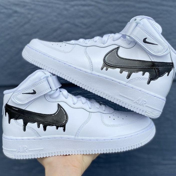 Custom Black Nike Drip Air Force 1-shecustomize