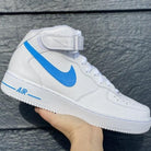 Custom Blue Nike Air Force Ones-shecustomize