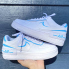 Custom Blue Nike Air Force Ones Shadow-shecustomize