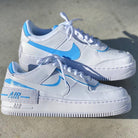 Custom Blue Nike Air Force Ones Shadow-shecustomize