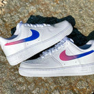 Custom Blue Pink Gradient Nike Air Force Ones Swoosh-shecustomize