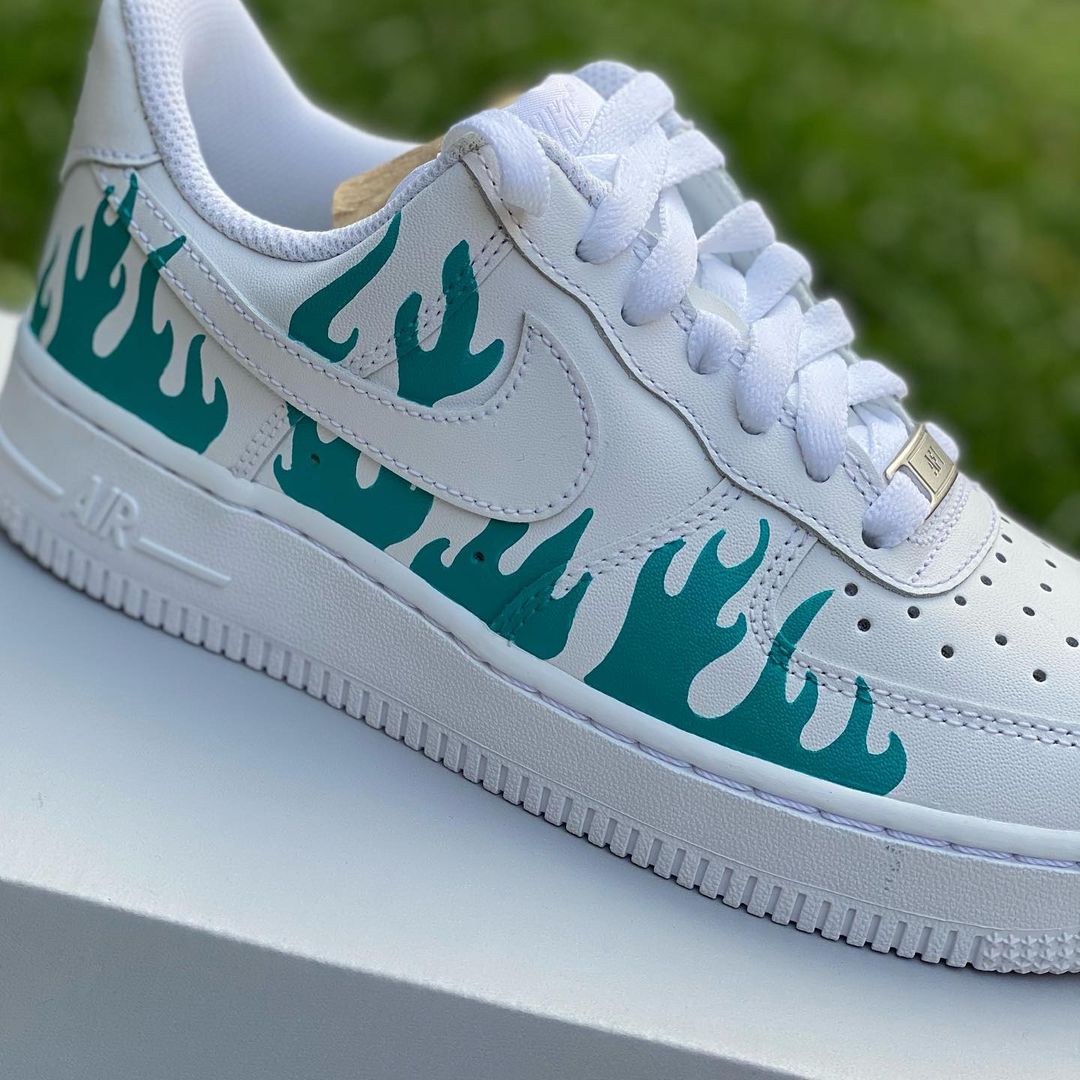 Custom Flames Air Force 1’s-shecustomize