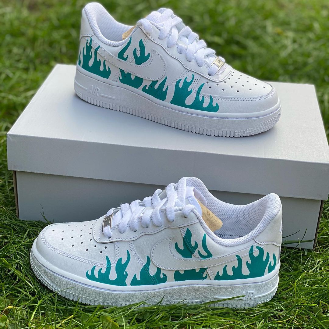 Custom Flames Air Force 1’s-shecustomize