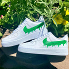 Custom Green Nike Drip Air Force Ones-shecustomize