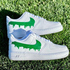 Custom Green Nike Drip Air Force Ones-shecustomize