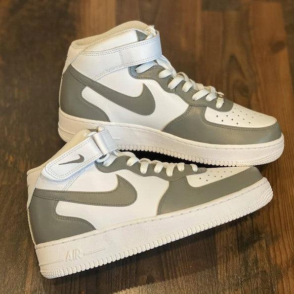 Custom Grey Nike Air Force Ones-shecustomize