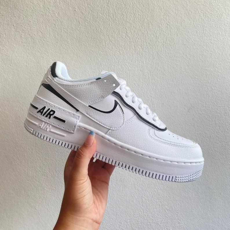Custom Made Nike Air Force 1 Shadow Black-shecustomize