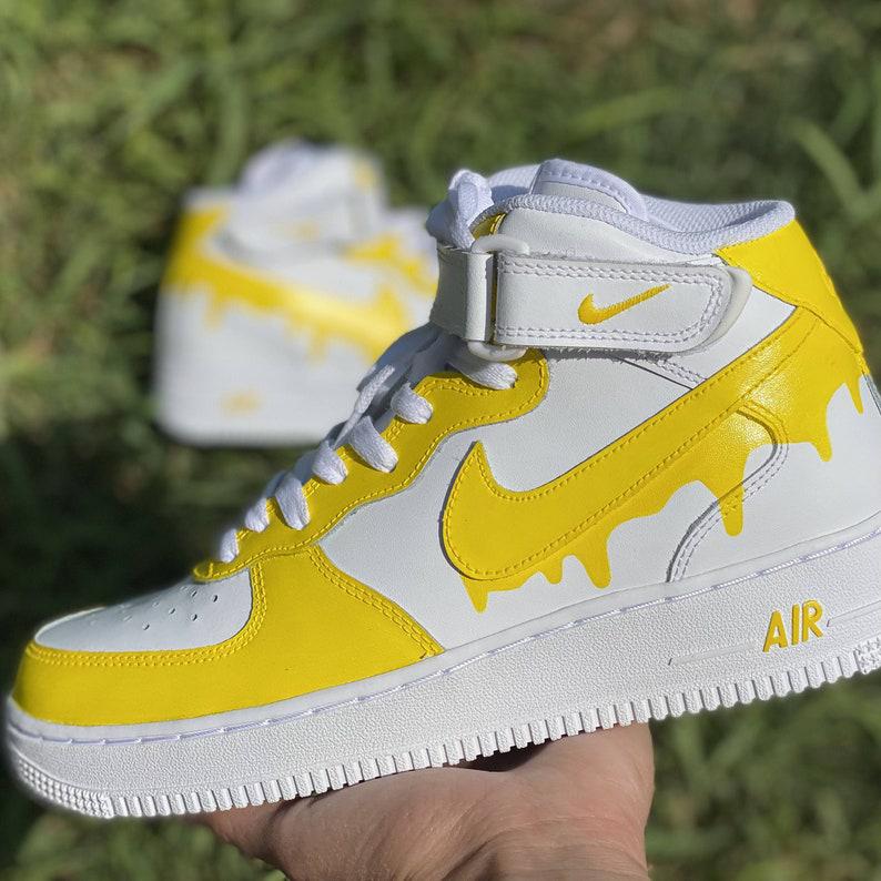Custom Nike Air Force Ones Yellow-shecustomize