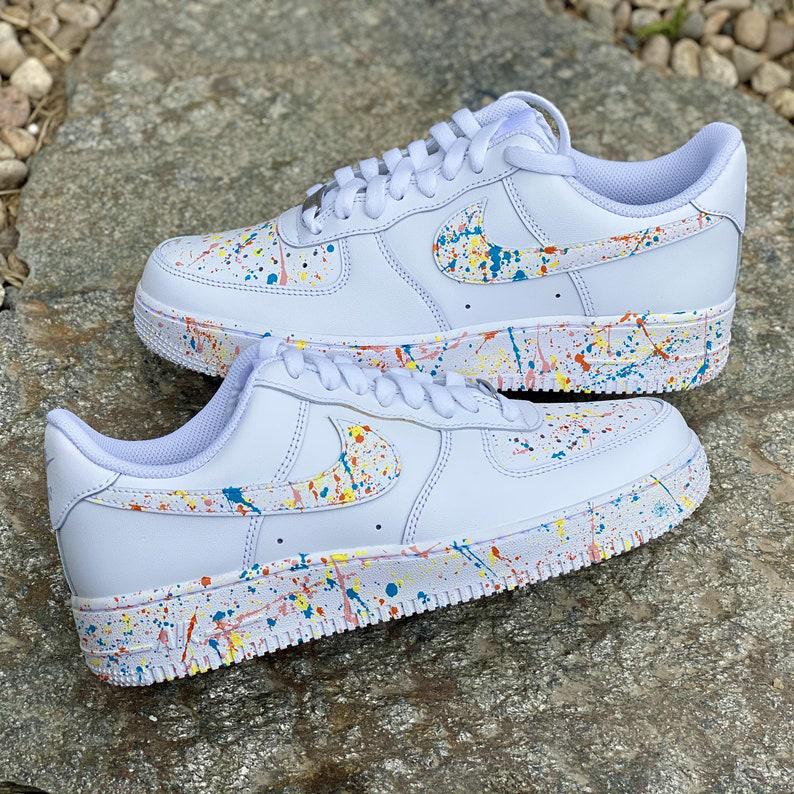 Custom Paint Spatter Nike Air Force Ones-shecustomize