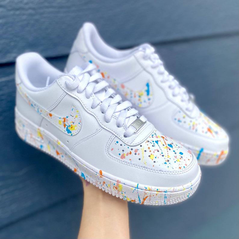 Custom Paint Spatter Nike Air Force Ones-shecustomize
