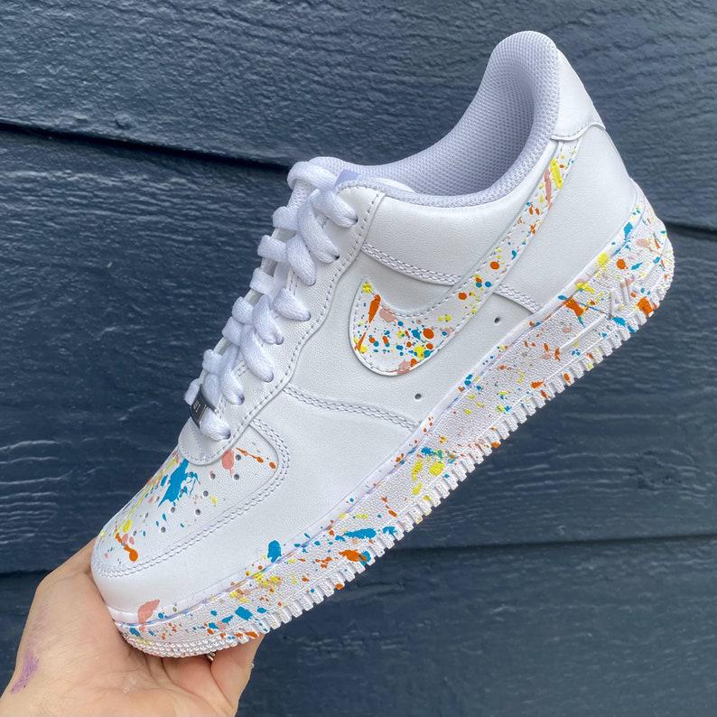 Custom Paint Spatter Nike Air Force Ones-shecustomize