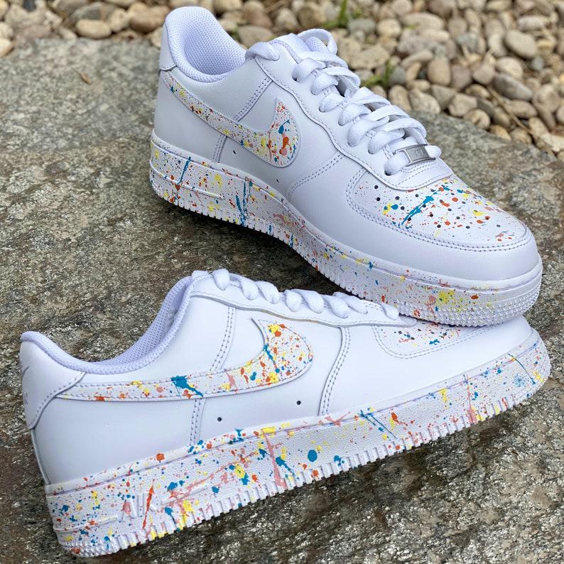 Custom Paint Spatter Nike Air Force Ones-shecustomize