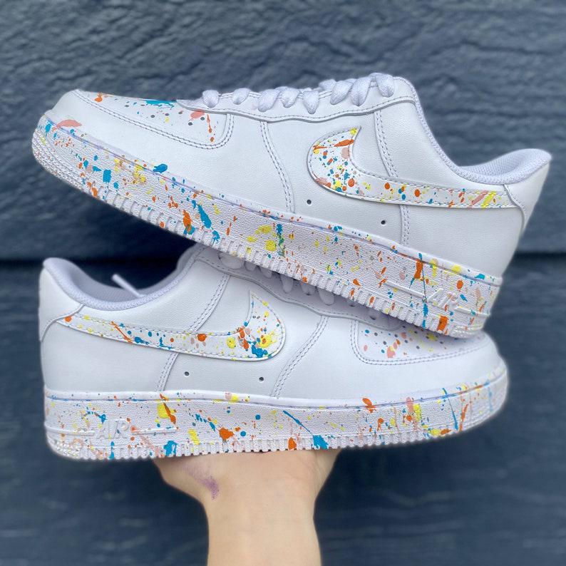 Custom Paint Spatter Nike Air Force Ones-shecustomize