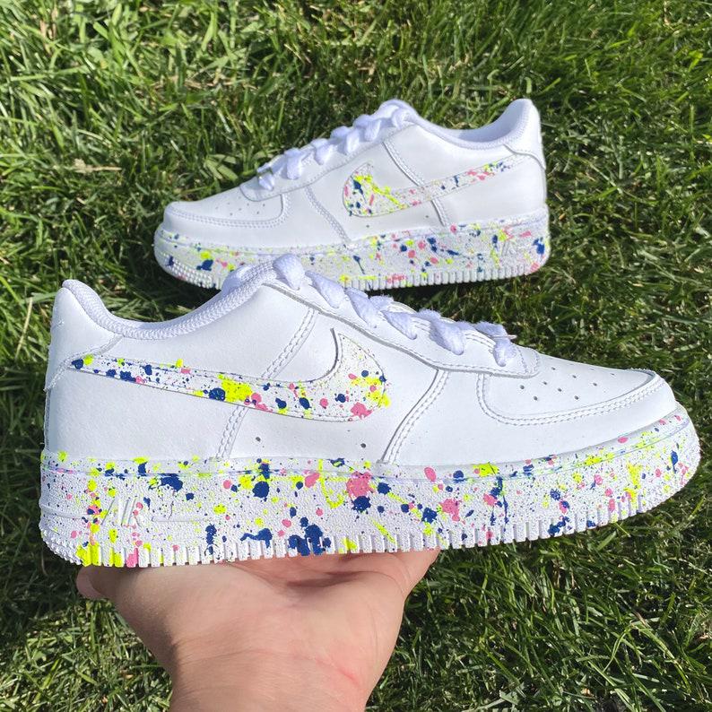 Custom Paint Spatter Nike Air Force Ones-shecustomize