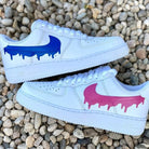 Custom Pink Blue Drip Air Force Ones-shecustomize