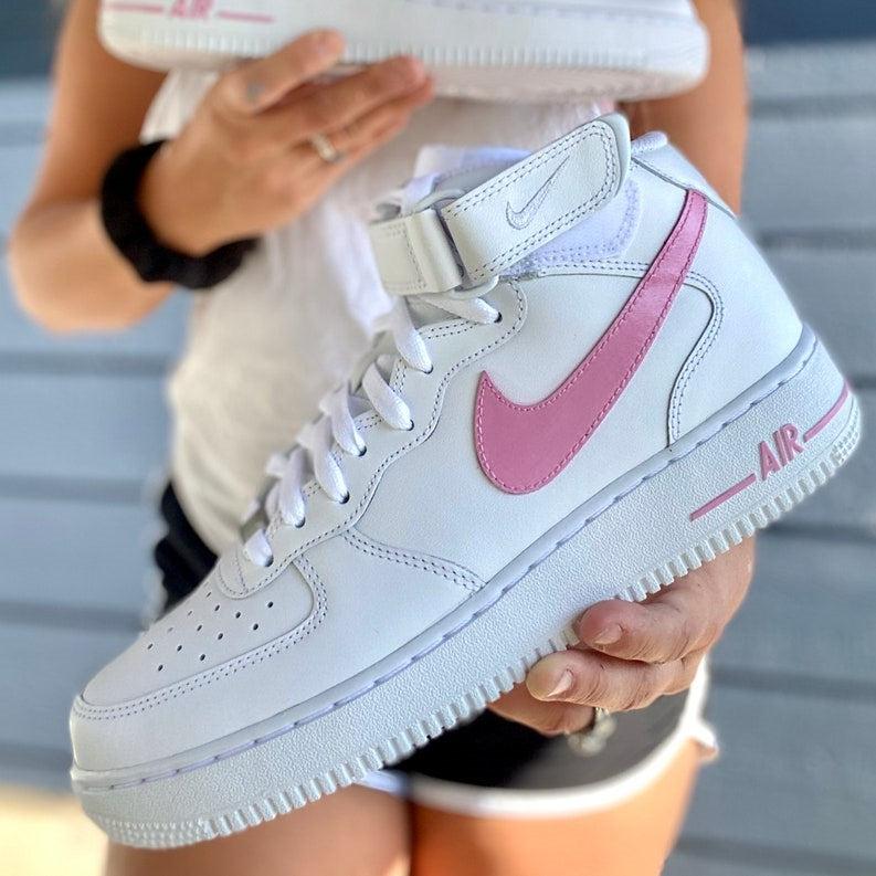 Custom Pink Nike Air Force Ones-shecustomize