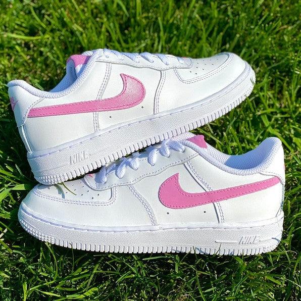 Custom Pink Nike Air Force Ones-shecustomize