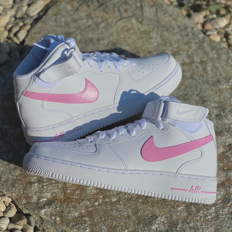 Custom Pink Nike Air Force Ones-shecustomize
