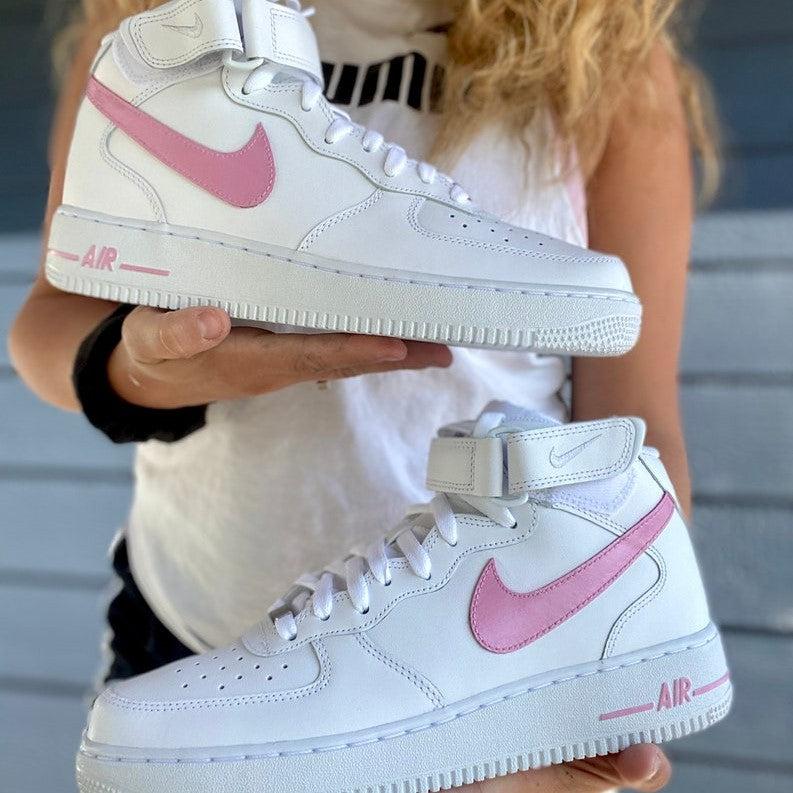 Custom Pink Nike Air Force Ones-shecustomize