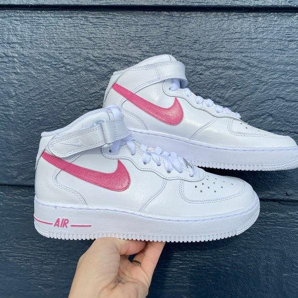 Custom Pink Nike Air Force Ones-shecustomize