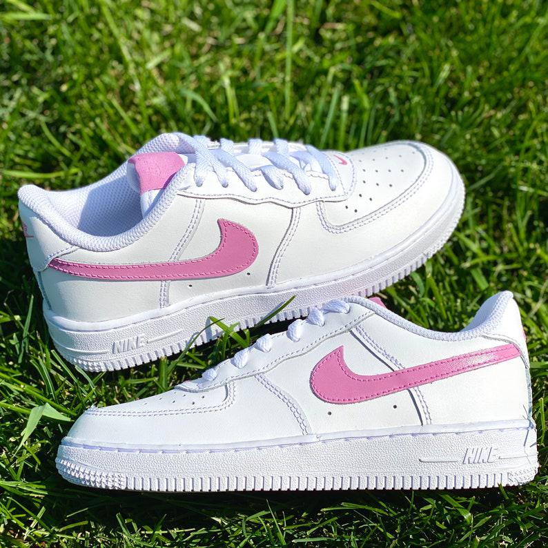 Custom Pink Nike Air Force Ones-shecustomize