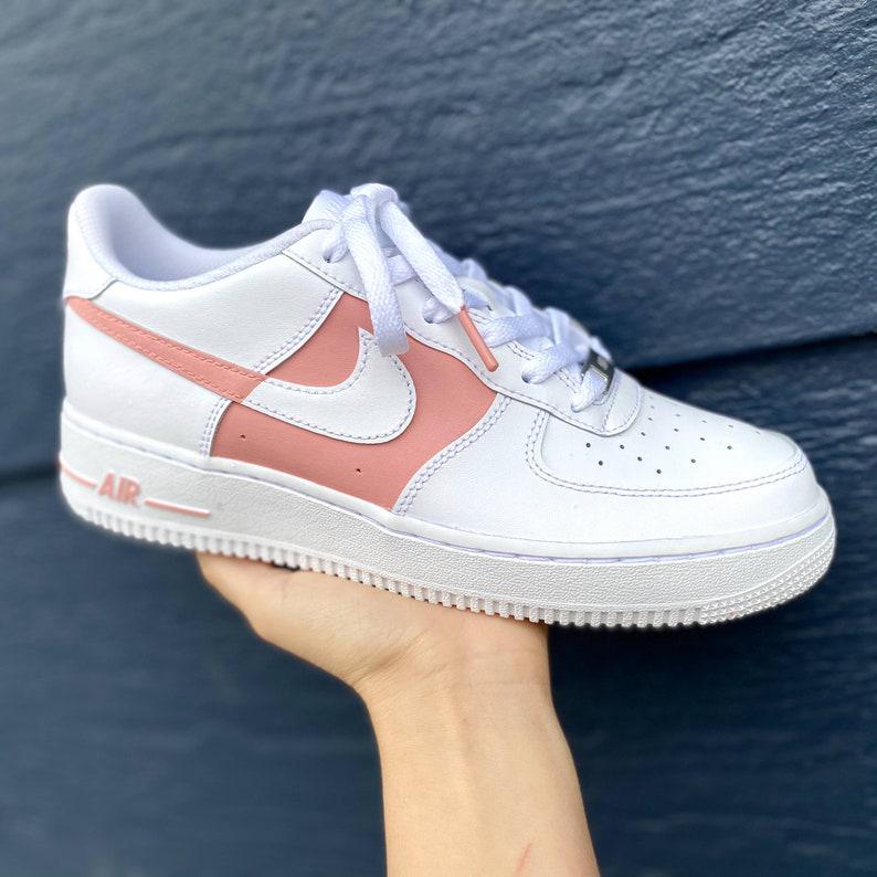 Custom Pink Nike Drip Air Force Ones-shecustomize