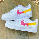 Custom Pink Yellow Nike Drip Air Force Ones-shecustomize
