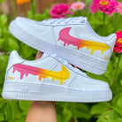 Custom Pink Yellow Nike Drip Air Force Ones-shecustomize