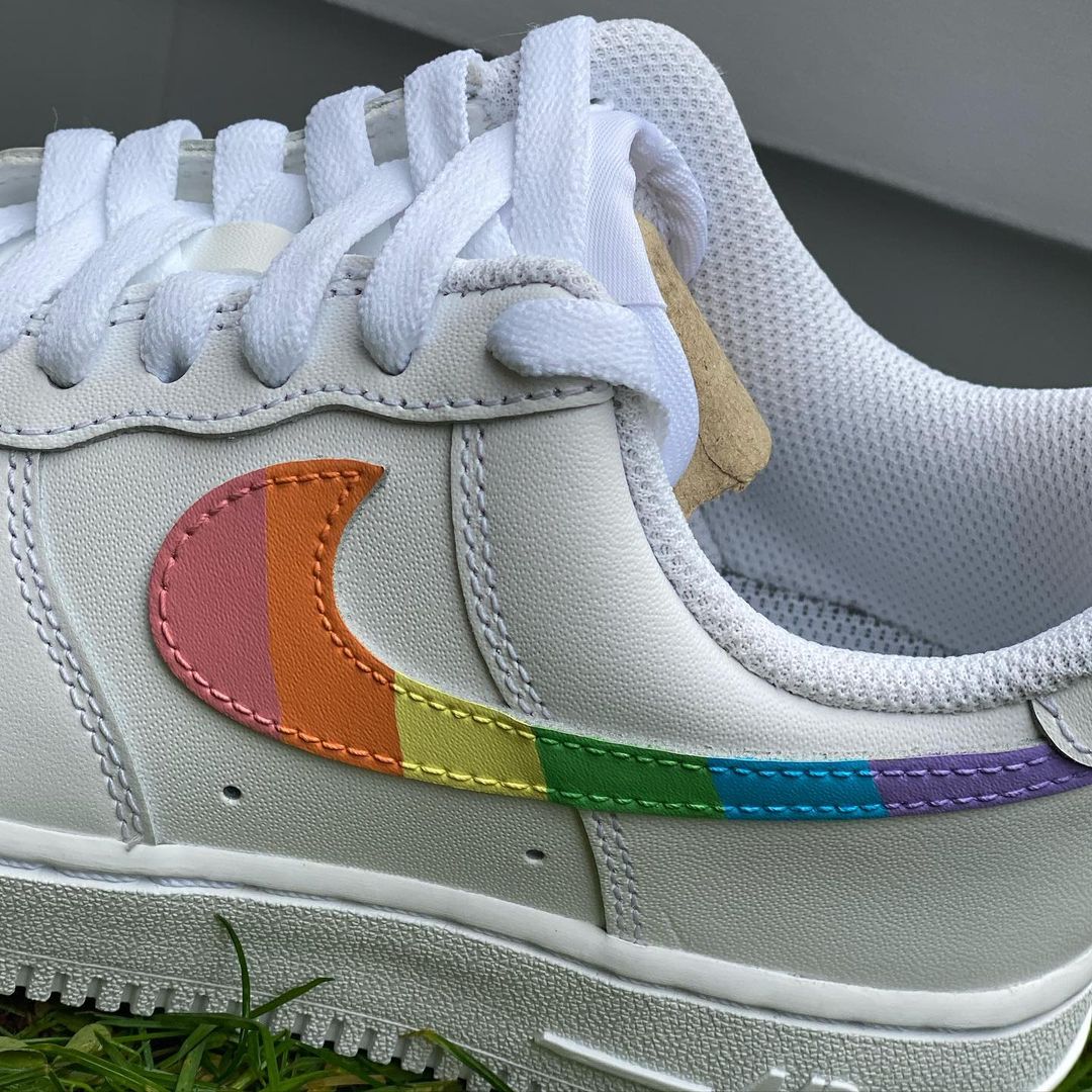 Custom Rainbow Trademark AF1’s-shecustomize