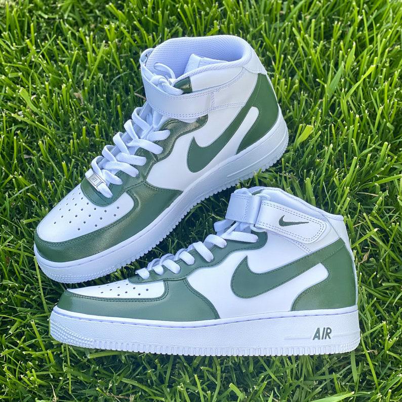 Custom Sage Nike Air Force Ones-shecustomize