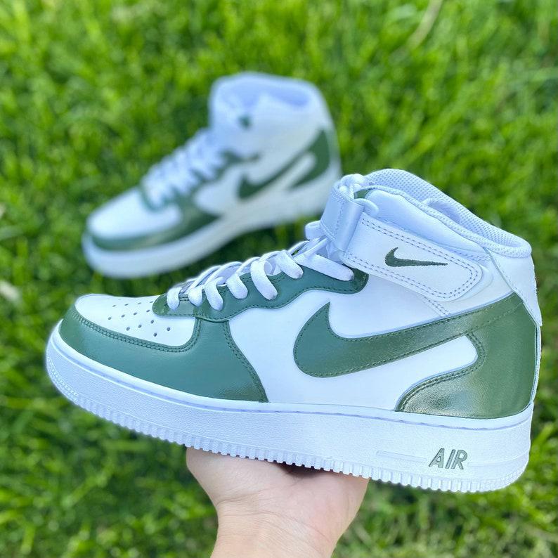 Custom Sage Nike Air Force Ones-shecustomize