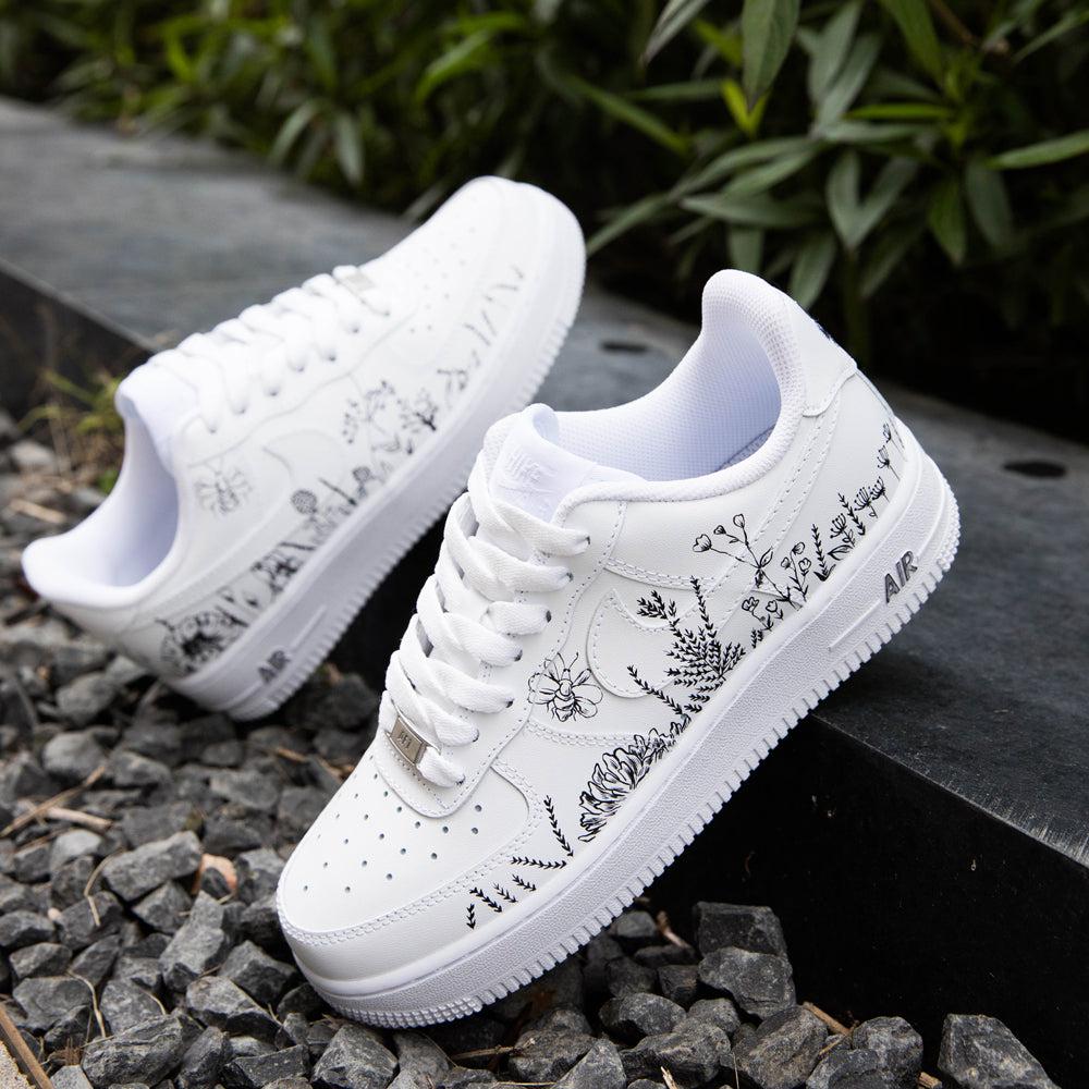 Grass Sketch Air Force 1s Custom Shoes Sneakers-shecustomize