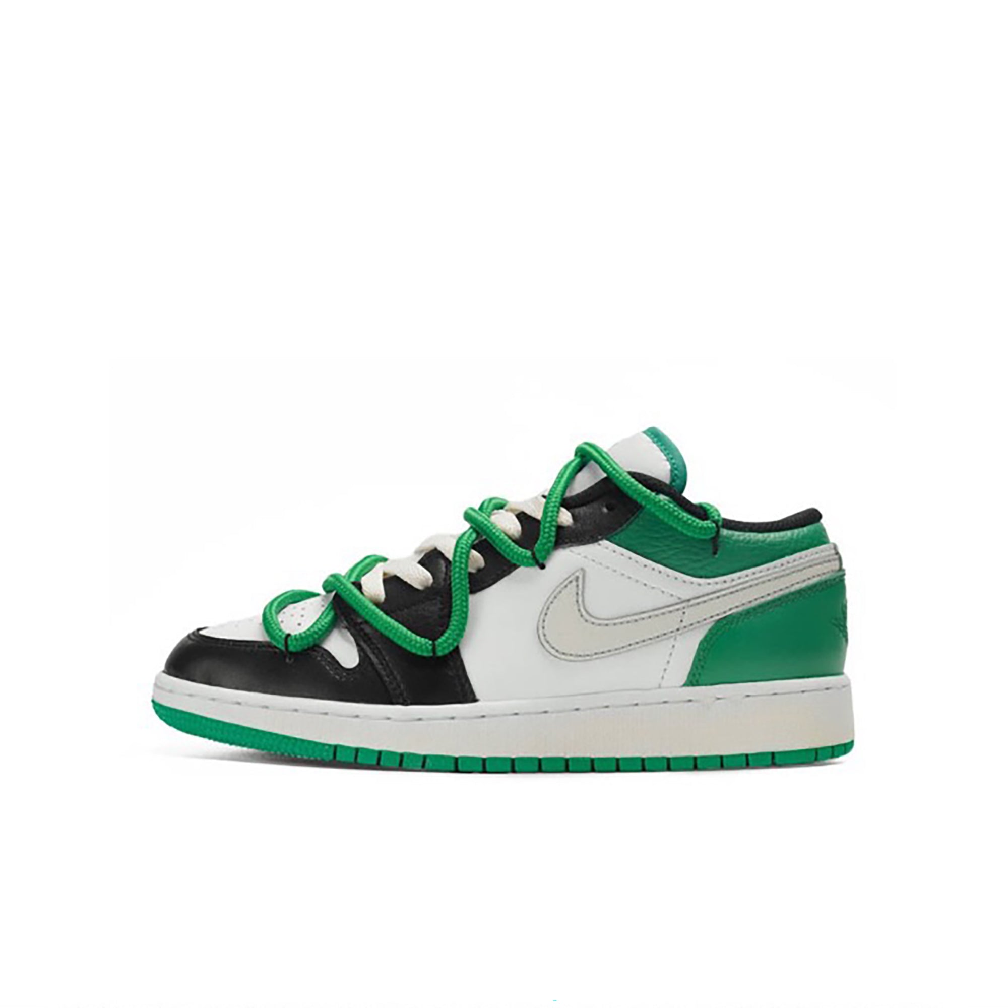 Green Black Custom Air Jordan 1 Low-shecustomize