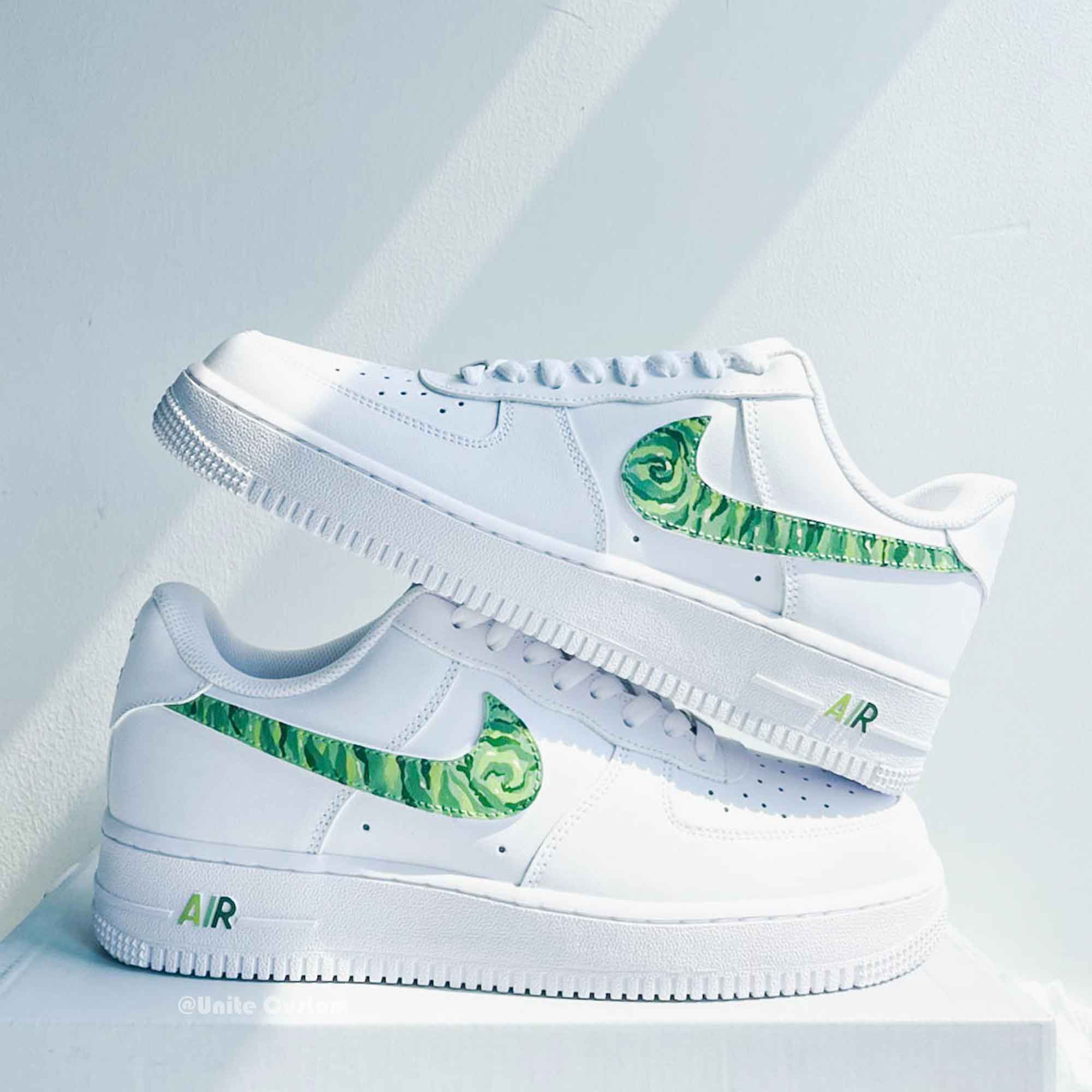 Green Custom Air Force 1-shecustomize