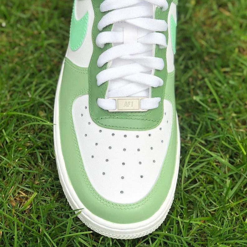 Green Custom Air Force 1's-shecustomize