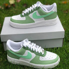 Green Custom Air Force 1's-shecustomize