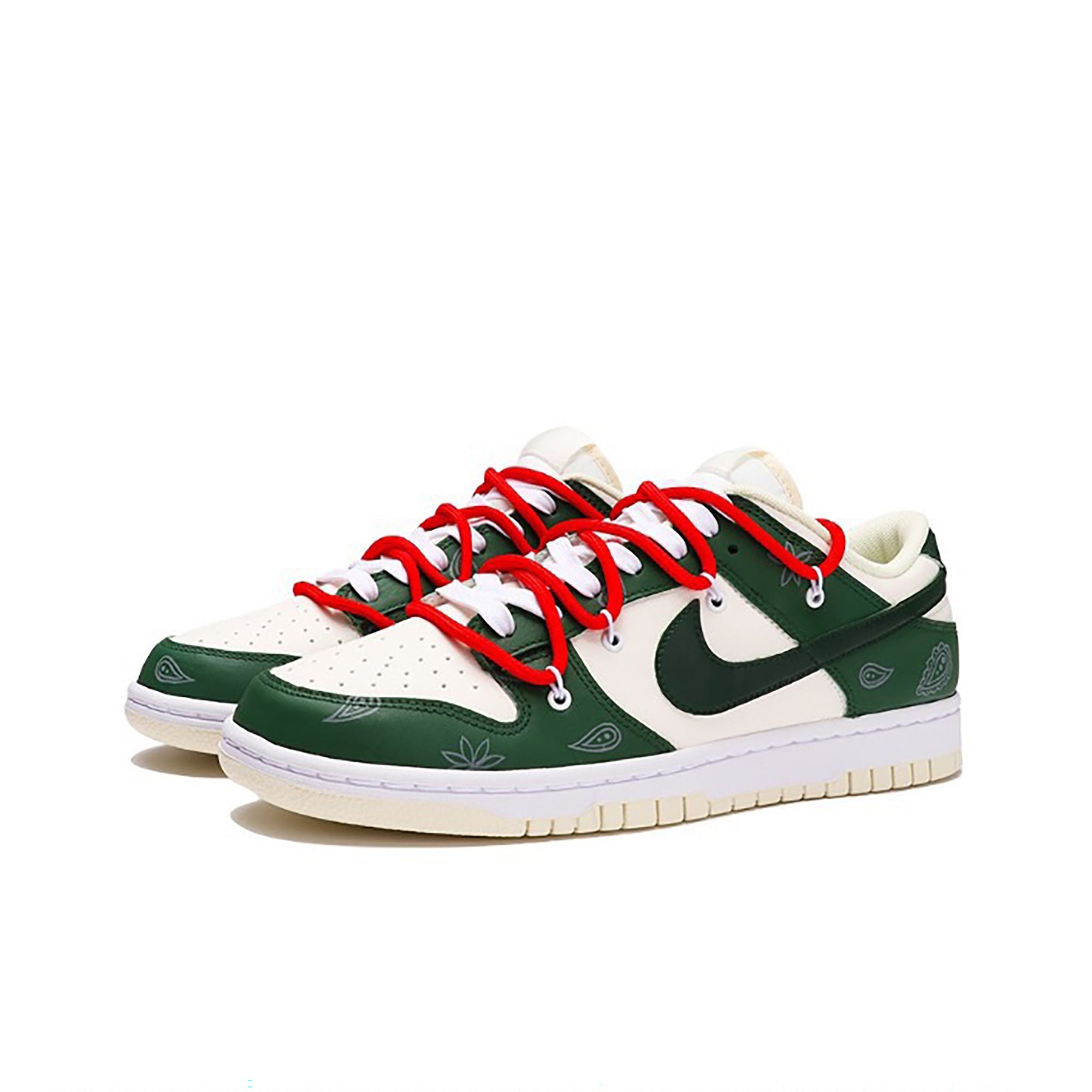 Green Paisley Custom Nike Dunk-shecustomize