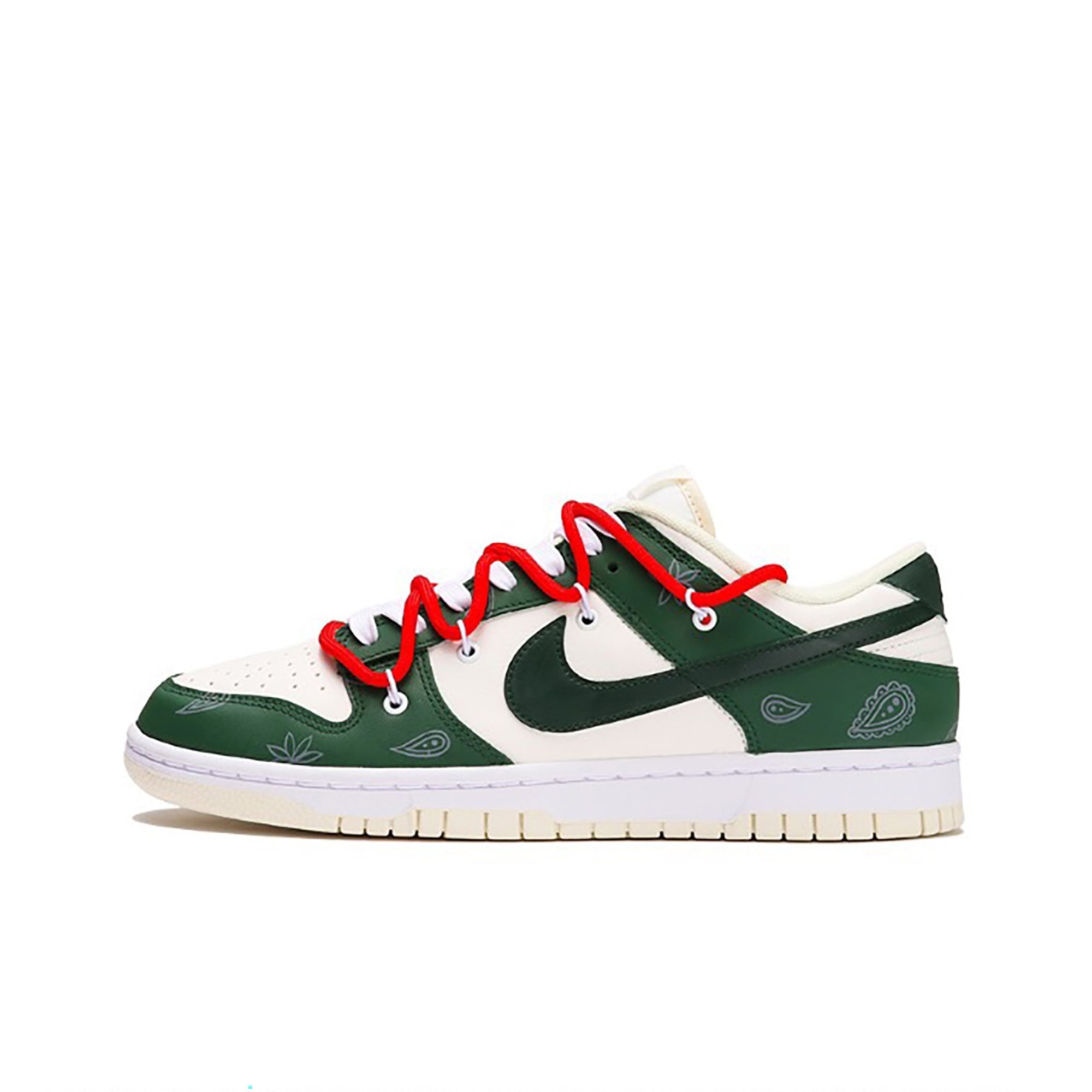 Green Paisley Custom Nike Dunk-shecustomize