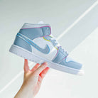 Grey Blue Custom Air Jordan 1-shecustomize