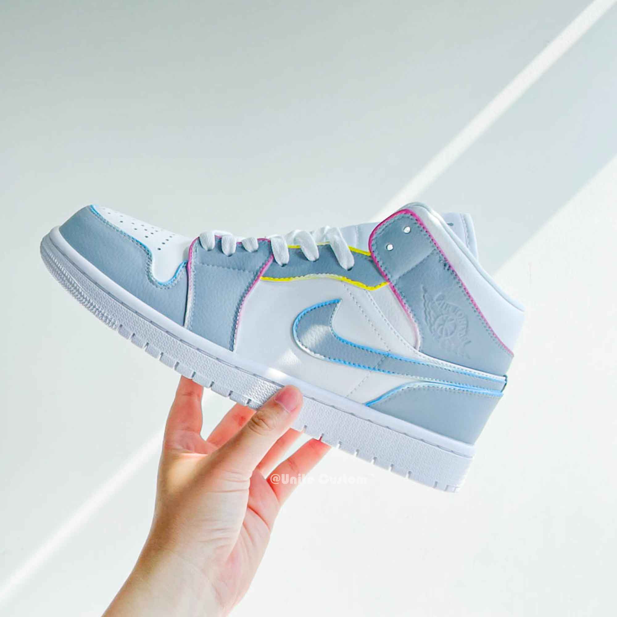 Grey Blue Custom Air Jordan 1-shecustomize